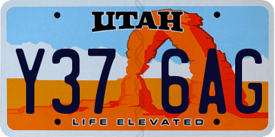 UT license plate Y376AG