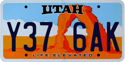 UT license plate Y376AK