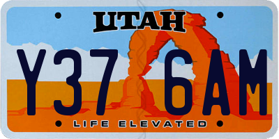 UT license plate Y376AM