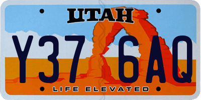 UT license plate Y376AQ