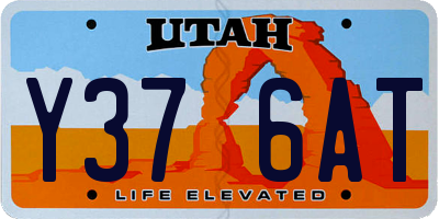 UT license plate Y376AT