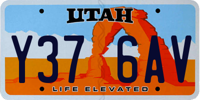 UT license plate Y376AV