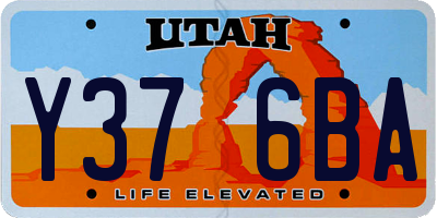 UT license plate Y376BA