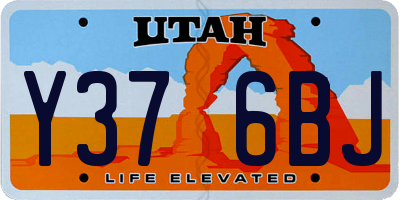 UT license plate Y376BJ