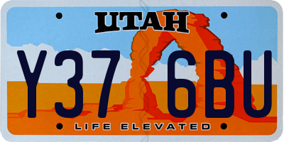 UT license plate Y376BU