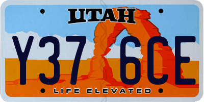 UT license plate Y376CE