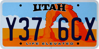 UT license plate Y376CX