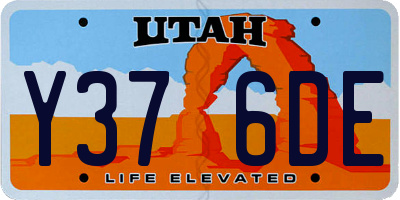 UT license plate Y376DE