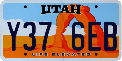 UT license plate Y376EB