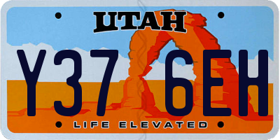 UT license plate Y376EH