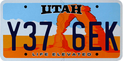 UT license plate Y376EK