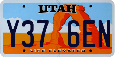 UT license plate Y376EN