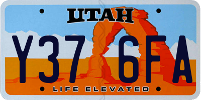 UT license plate Y376FA