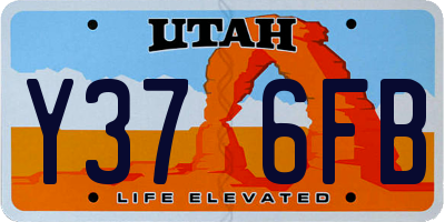 UT license plate Y376FB