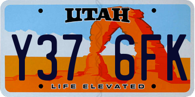 UT license plate Y376FK