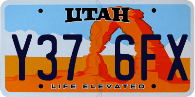 UT license plate Y376FX