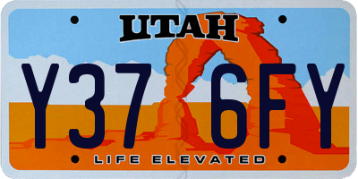 UT license plate Y376FY