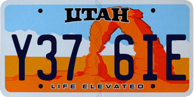 UT license plate Y376IE