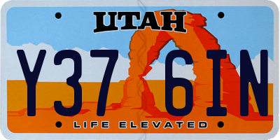 UT license plate Y376IN