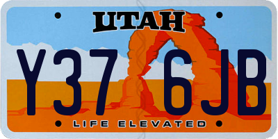 UT license plate Y376JB