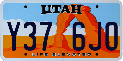 UT license plate Y376JO