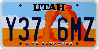 UT license plate Y376MZ