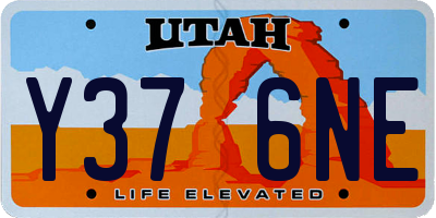 UT license plate Y376NE