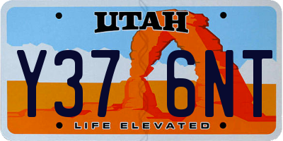 UT license plate Y376NT
