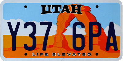UT license plate Y376PA