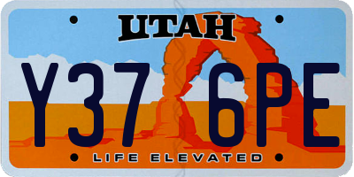 UT license plate Y376PE