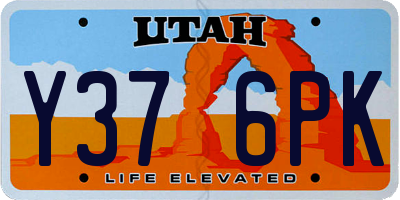 UT license plate Y376PK
