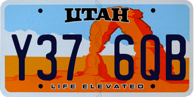 UT license plate Y376QB