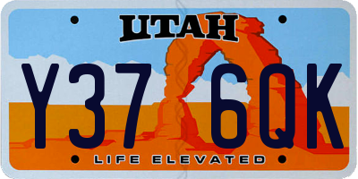 UT license plate Y376QK