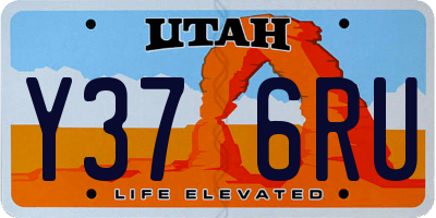 UT license plate Y376RU