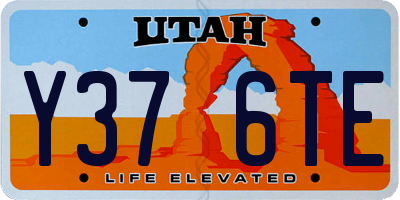 UT license plate Y376TE