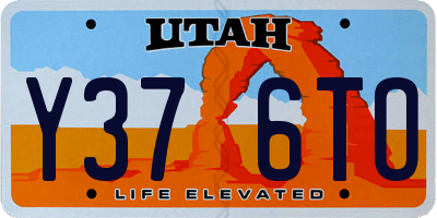 UT license plate Y376TO