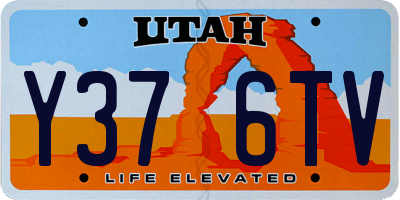 UT license plate Y376TV