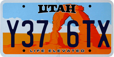 UT license plate Y376TX
