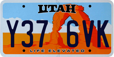UT license plate Y376VK