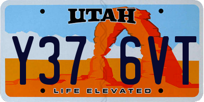 UT license plate Y376VT