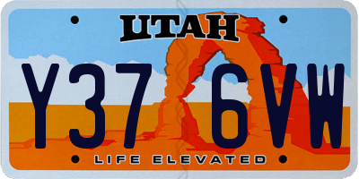 UT license plate Y376VW