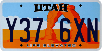 UT license plate Y376XN