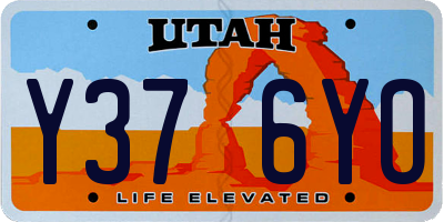 UT license plate Y376YO