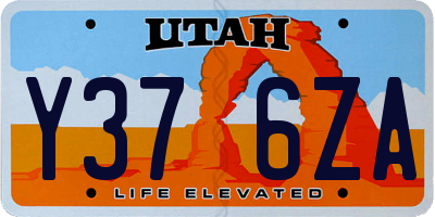 UT license plate Y376ZA