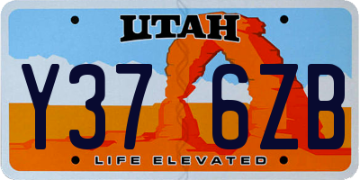 UT license plate Y376ZB
