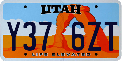 UT license plate Y376ZT