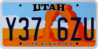 UT license plate Y376ZU