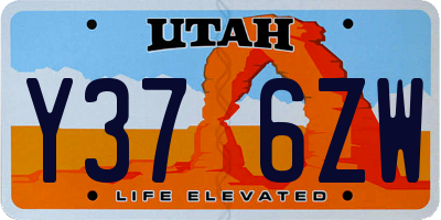 UT license plate Y376ZW