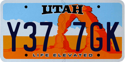 UT license plate Y377GK