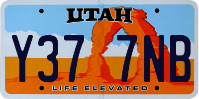 UT license plate Y377NB